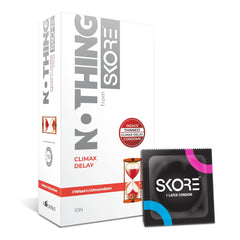 Skore Nothing Climax Delay,Chocolate & Strawberry Flavored Thinnest Condoms