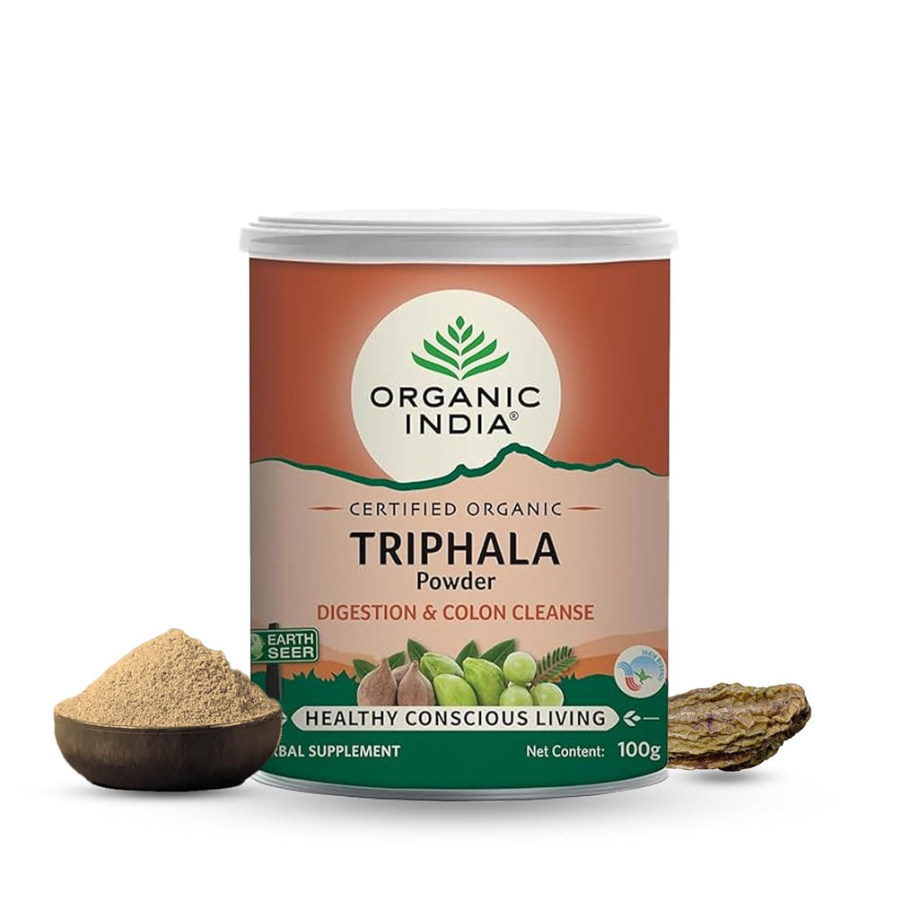 Organic India Triphala Ayurvedic Capsules & Powder – 60/120/180 Caps | 100g