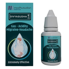 Divyasudha - Ayurvedische natürliche Tropfen gegen Blähungen und Übersäuerung - Zur schnellen Linderung von Blähungen und Übersäuerung - Tropfen 15 ml