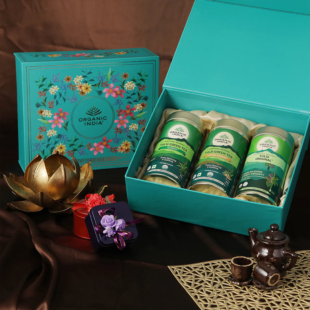 Organic India Exotic Brew Green Tea Infusion Gift Box Set