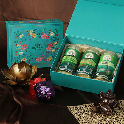 Organic India Exotic Brew Green Tea Infusion Gift Box Set