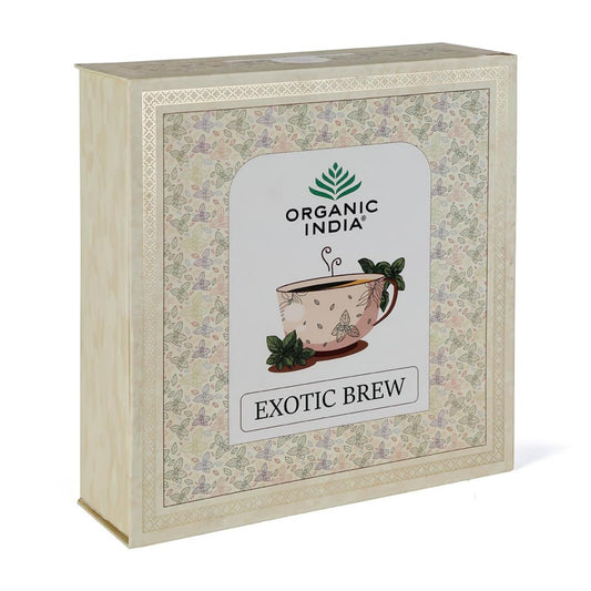 Organic India Exotic Brew Gift Box with Tea Infuser 3 X 100g