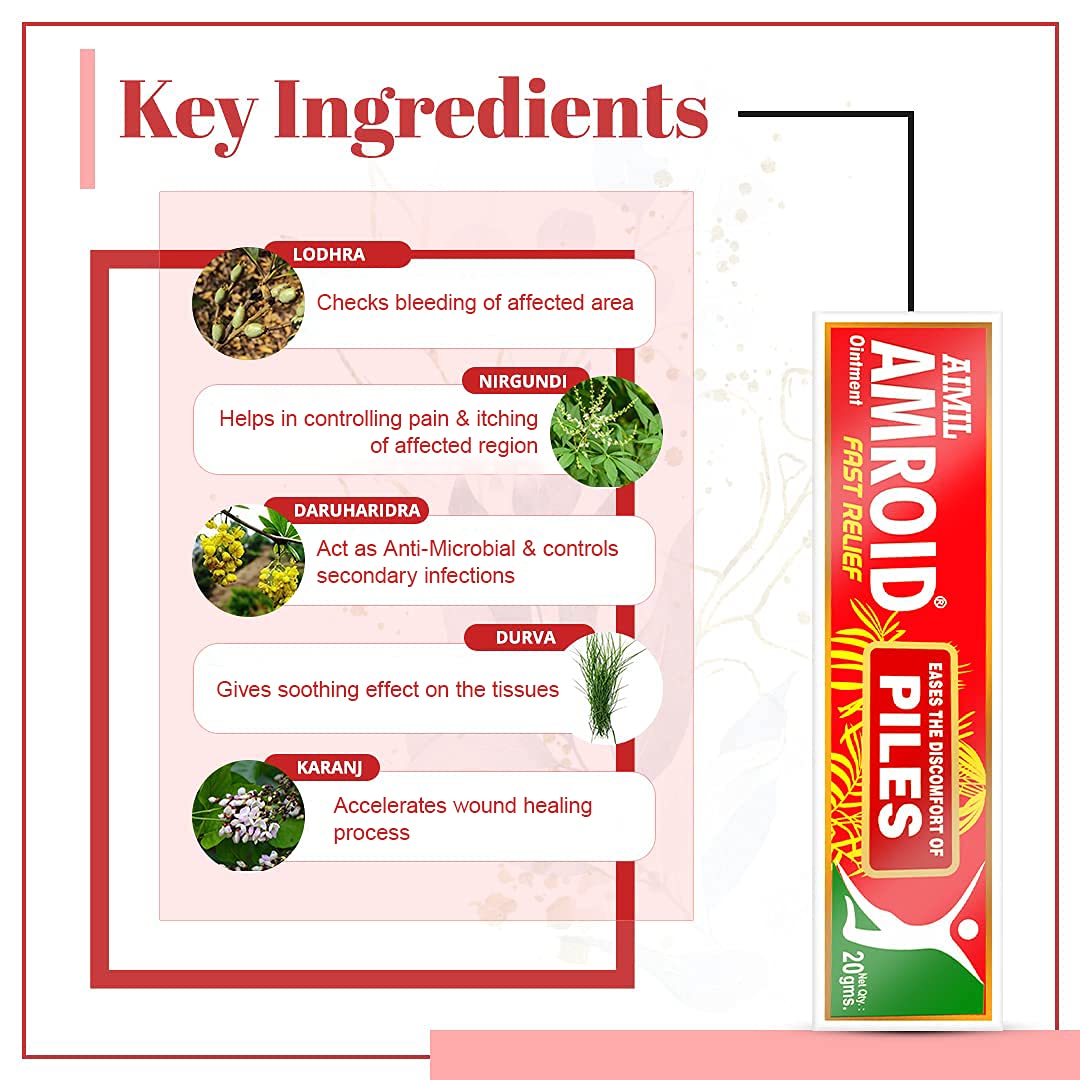 Aimil Ayurvedic Amroid Vegetarian Ointment & Tablets