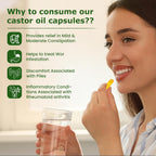Asoj Soft Ayurvedic Castrolax Castor Oil Soft-Gel 60 Capsules
