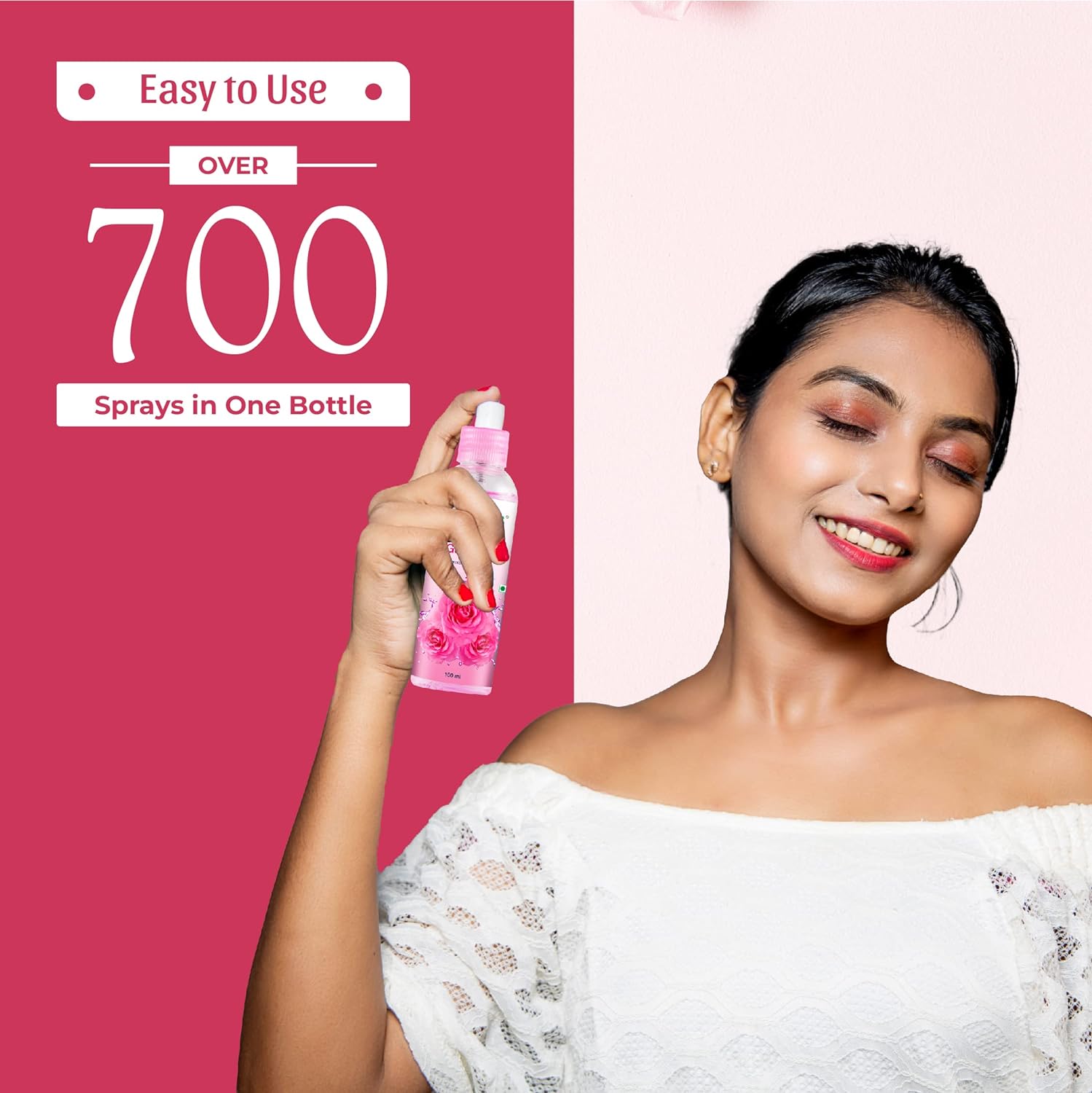 Sri Sri Tattva Gulab Jal reinigt und erfrischt die Haut, Premium-Rosenwasserspray, 100 ml