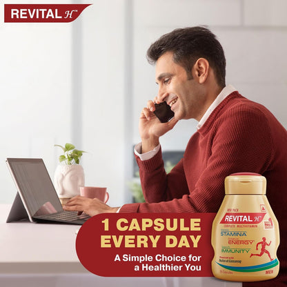 Revital H Men Multivitamin with Calcium,Zinc & Ginseng For Immunity Capsule