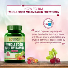 Himalayan Organics Whole Food Multivitamin For Women Natural Vitamins & Minerals 60 Vegetarian Capsules