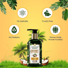Himalayan Organics Kokosmilch-Shampoo ohne Parabene, Sulfate und Silikone, 300 ml