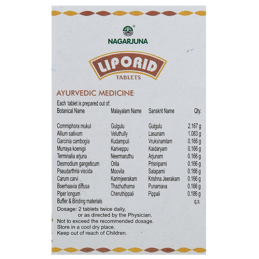 Nagarjuna Ayurvedic Liporid 100 Tablets