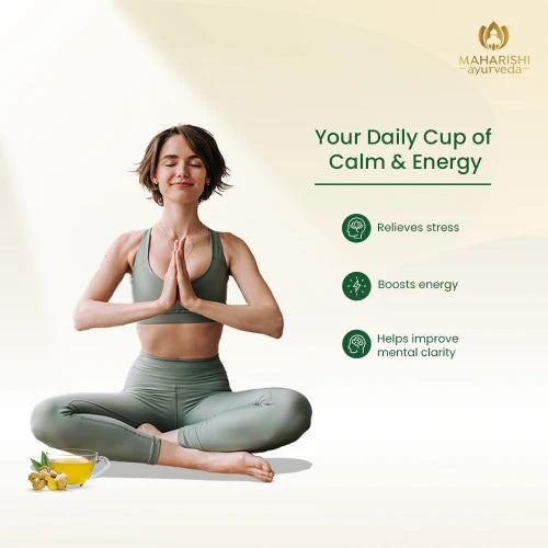 Maharishi Tulsi Green Tea Lemon Ginger Ayurvedic Stress Relief & Immunity 20 Tea Bag