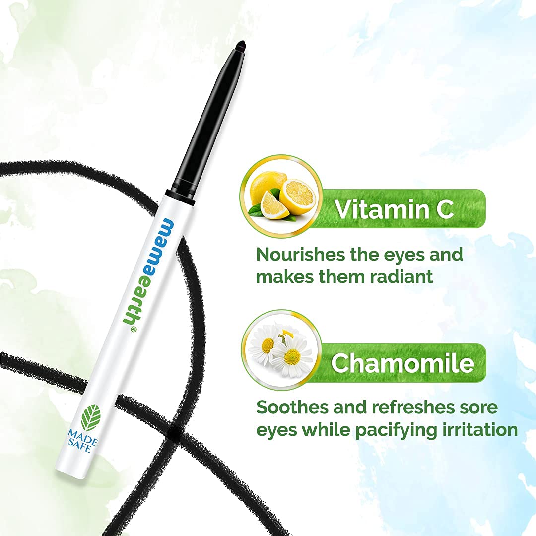 Mamaearth Charcoal Black Long Stay Kajal with Vitamin C & Chamomile