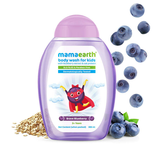 Mamaearth Brave Blueberry Body Wash For Kids with Blueberry and Oat Protein 300ml