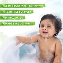 Mamaearth Milky Soft Head to Toe Wash With Oats,Milk,and Calendula for Babies 400ml