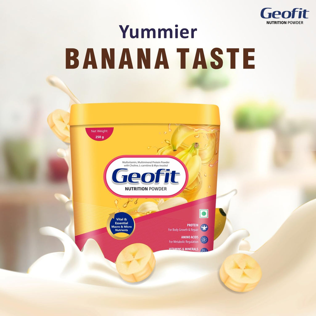 Leeford Geofit Banana Flavoured Protein Nutrition Powder 250g
