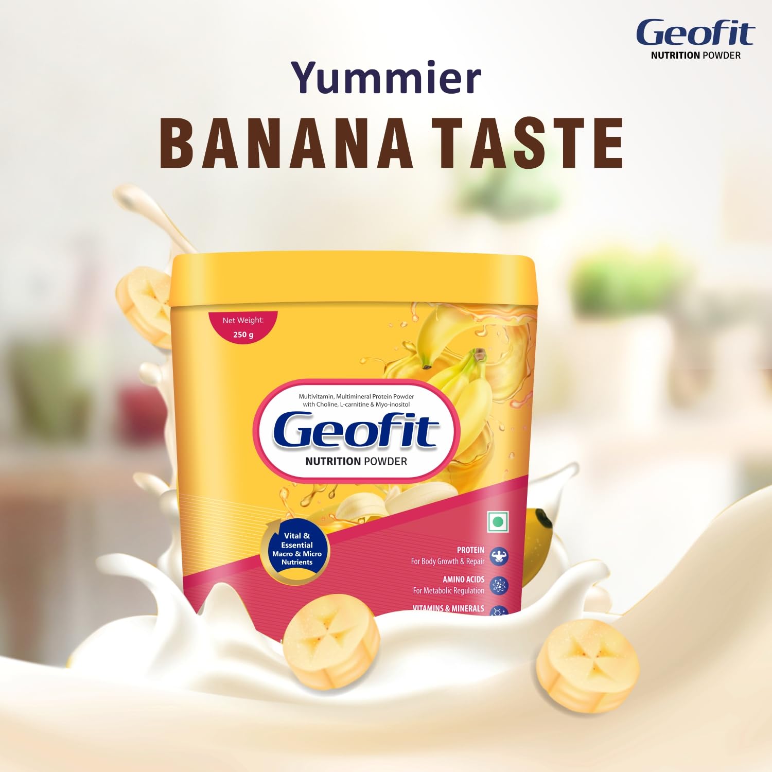 Leeford Geofit Banana Flavoured Protein Nutrition Powder 250g