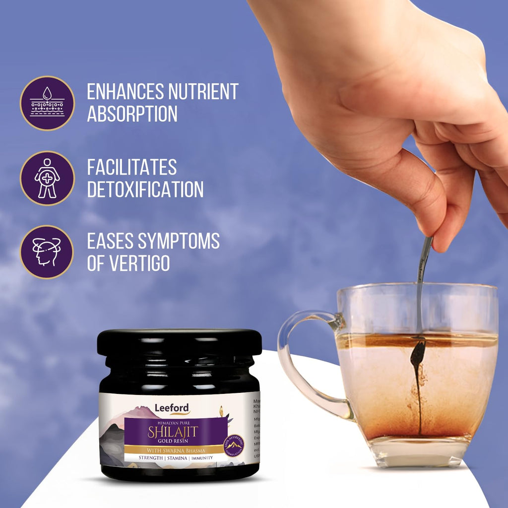 Leeford Himalyan Pure Shilajit Gold Resin With Swarna Bhasma 20g