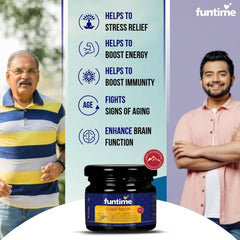 Leeford Funtime Shilajit Gold Resin With Ashwagandha,Kali Musli For Men Swarna Bhasma 20g