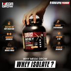 Leeford Megagrow Isolate Whey Protein Powder Cookies And Cream Flavor With Shaker 1 Kg