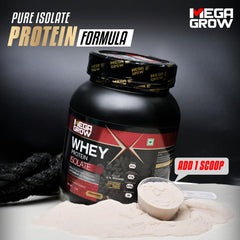 Leeford Megagrow Isolate Whey Protein Powder Chocolate Flavor With Shaker Powder 1 Kg