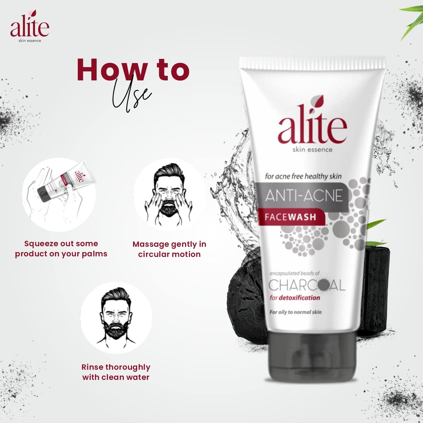 Leeford Alite Anti-Acne Charcoal Face Wash