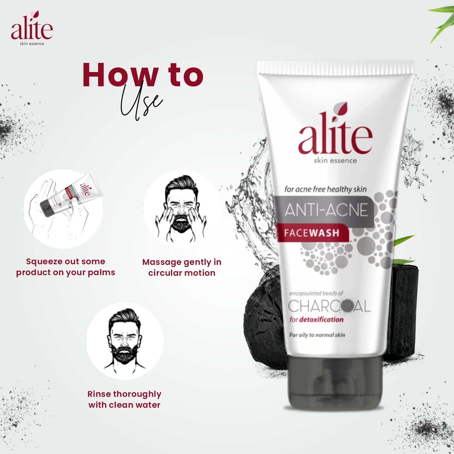 Leeford Alite Anti-Acne Charcoal Face Wash