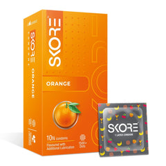 TTK Healthcare Skore Dotted Banana,Blue & Chocolate,Orange &Strawberry Flavored Colored Condoms