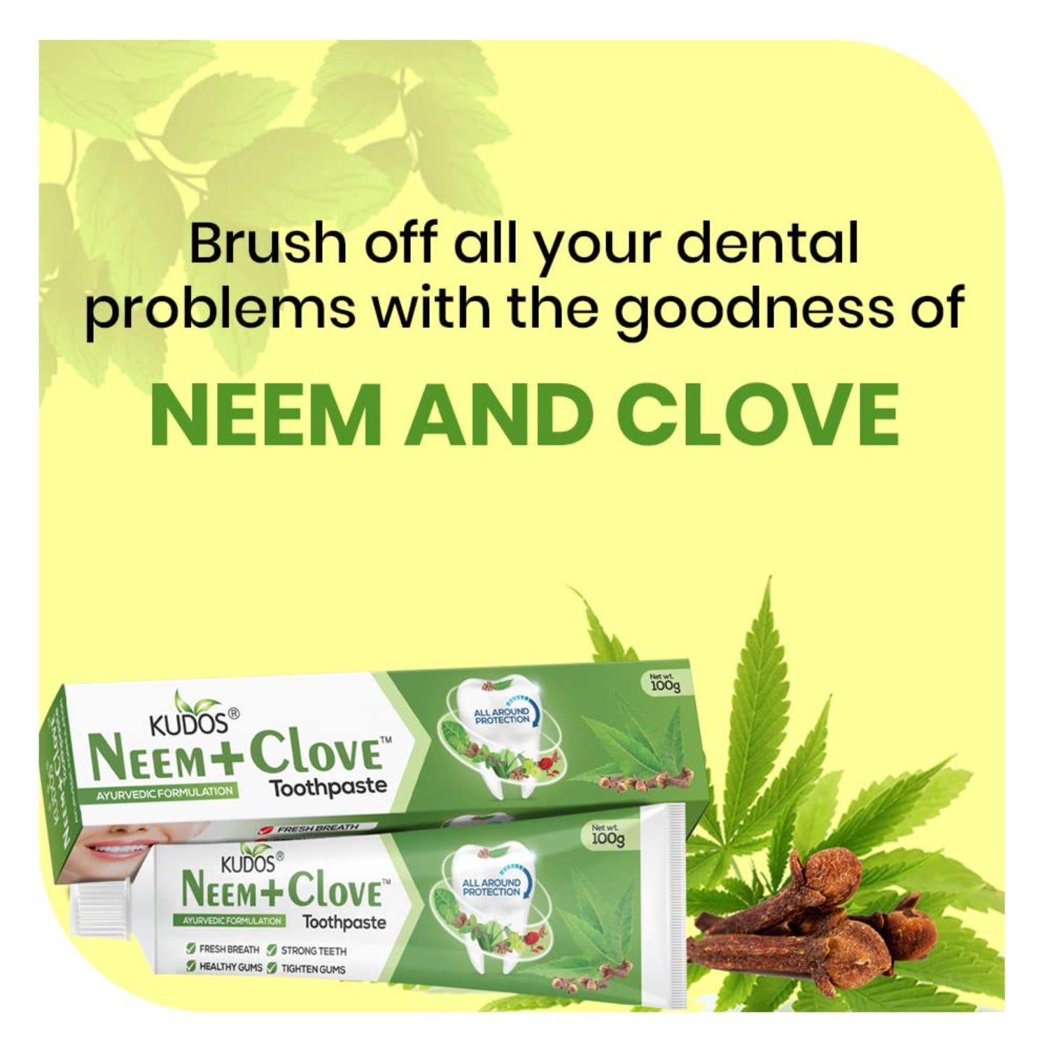 Kudos Ayureveda Neem Clove Toothpaste 100gm