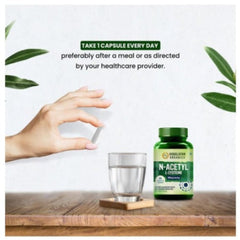 Himalayan Organics N-Acetyl L-Cystein, gentechnikfrei, glutenfrei, unterstützt die Gesundheit der Atemwege und die Glutathionproduktion (60 Kapseln)