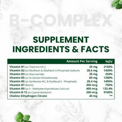 Himalayan Organics B-Komplex-Ergänzung zur Unterstützung der kognitiven Gesundheit, 120 vegetarische Tabletten