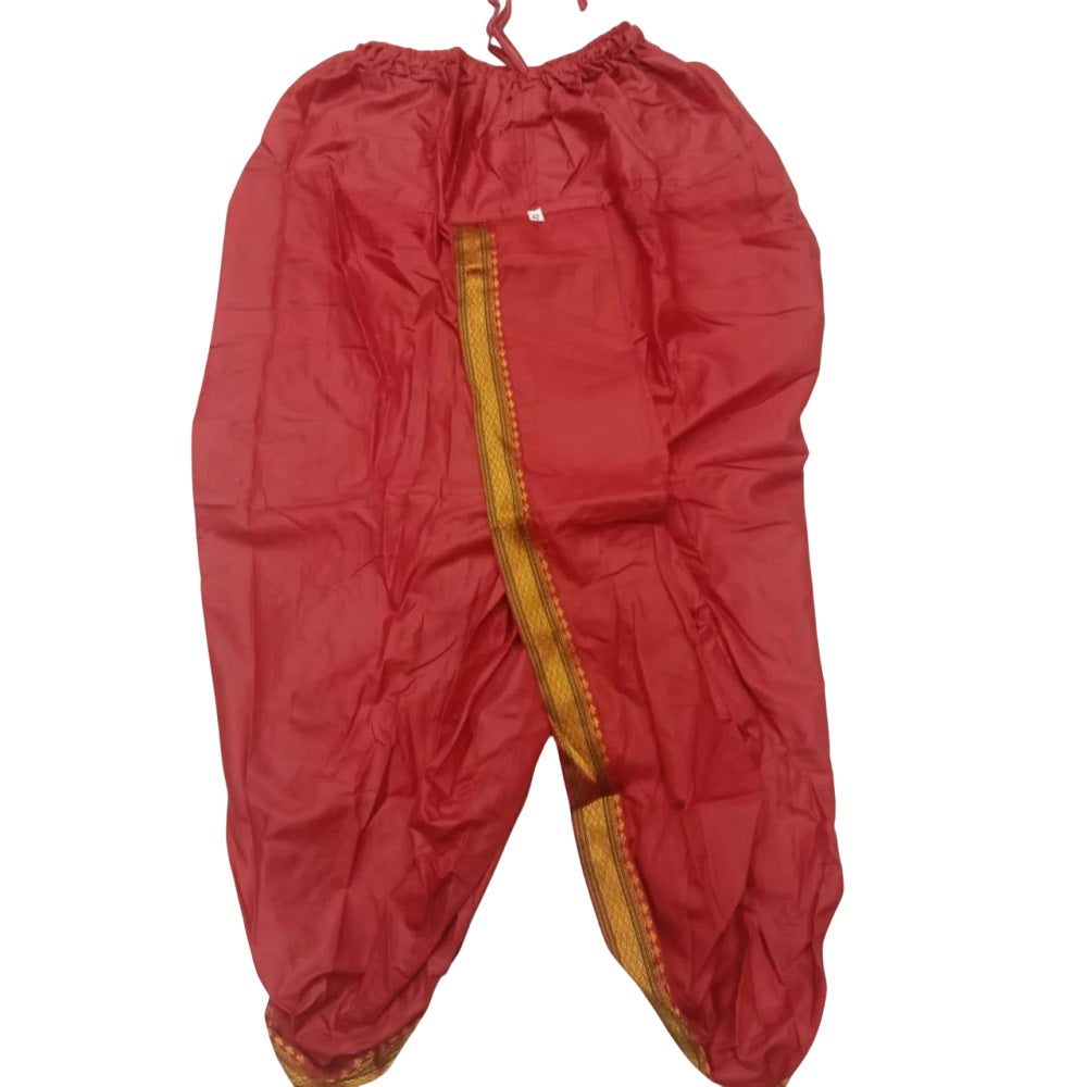 Indian Ethnic Party Wear Pure Soft Silk Border Readymade Men Dhoti for Dhoti Lovers