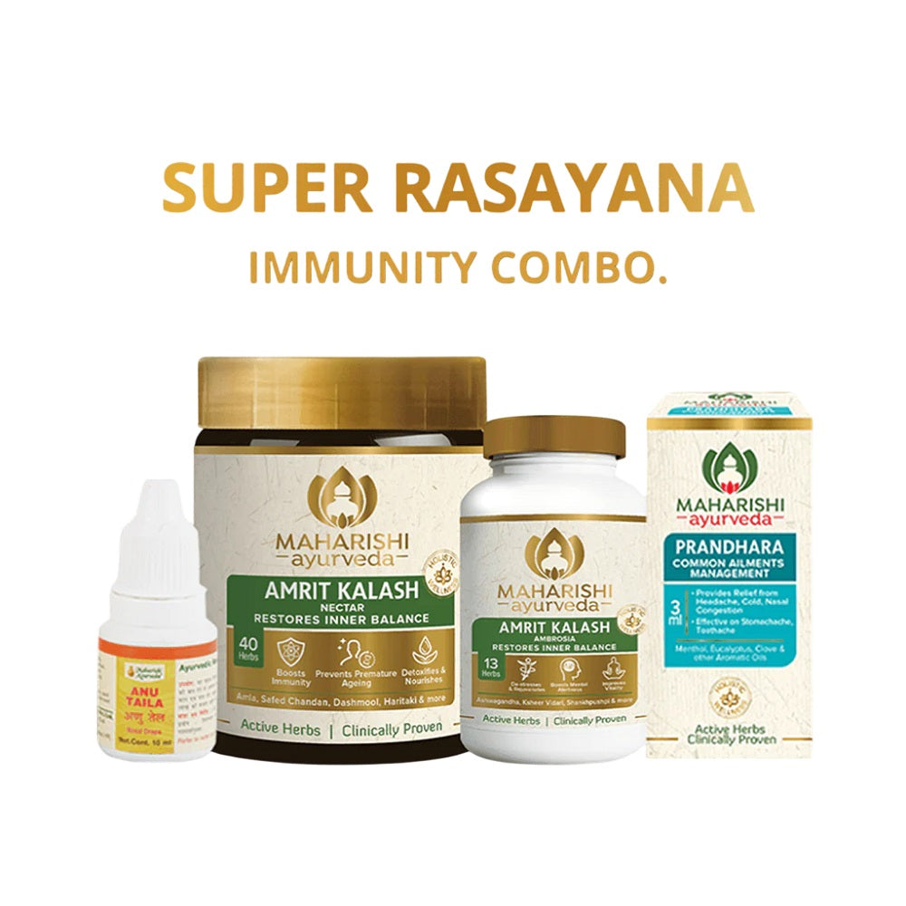 Maharishi Ayurveda Super Rasayana Immunity Paste,Taila,Oil & Tablets Body Kit