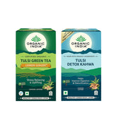 Organic India Combo Tulsi Green Tea Lemon Ginger & Detox Kahwa Teabag