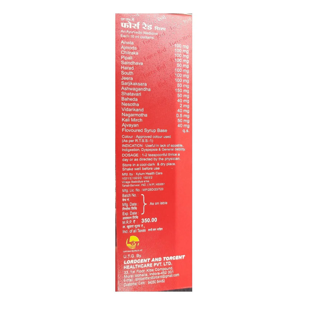 L & T Healthcare Ayurvedic Force Red Iron & Multivitamin Syrup 450ml