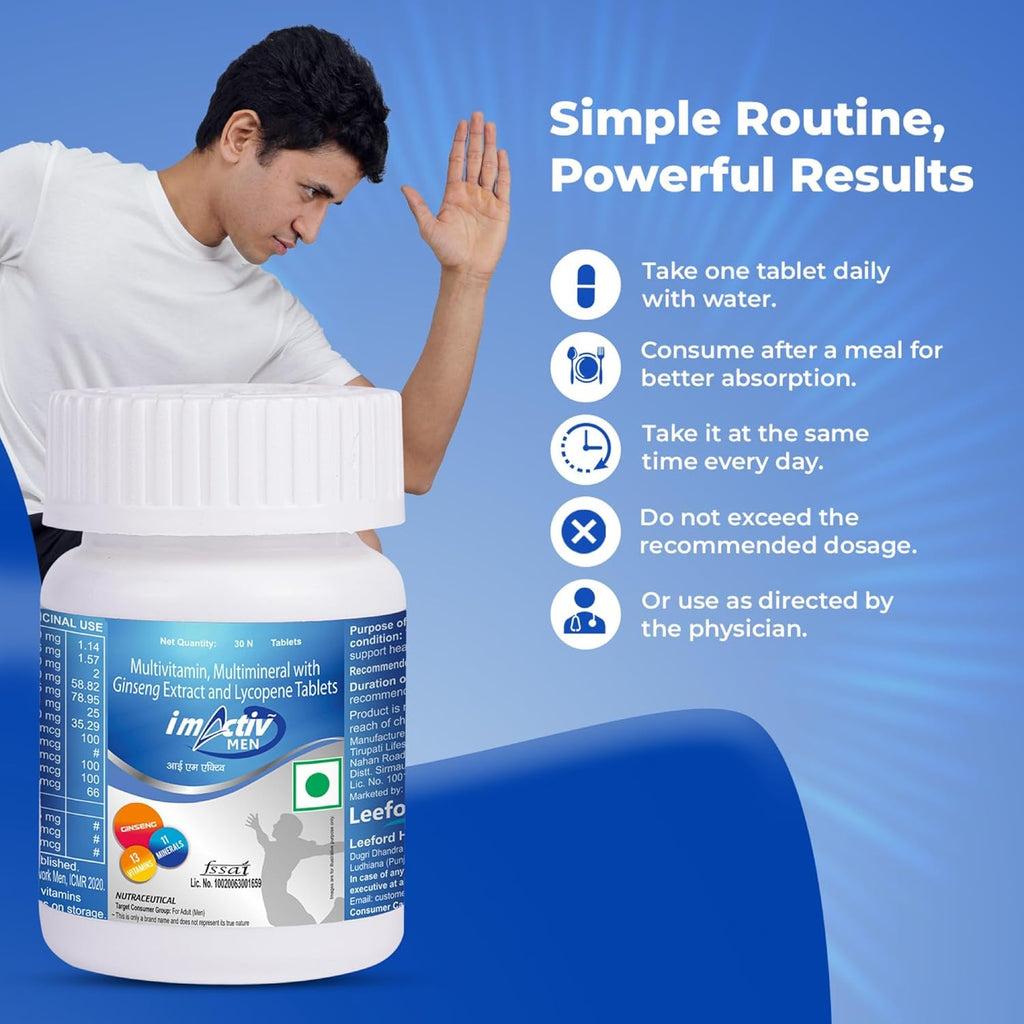 Leeford IM Activ Men Multivitamin For Men 30 Tablets