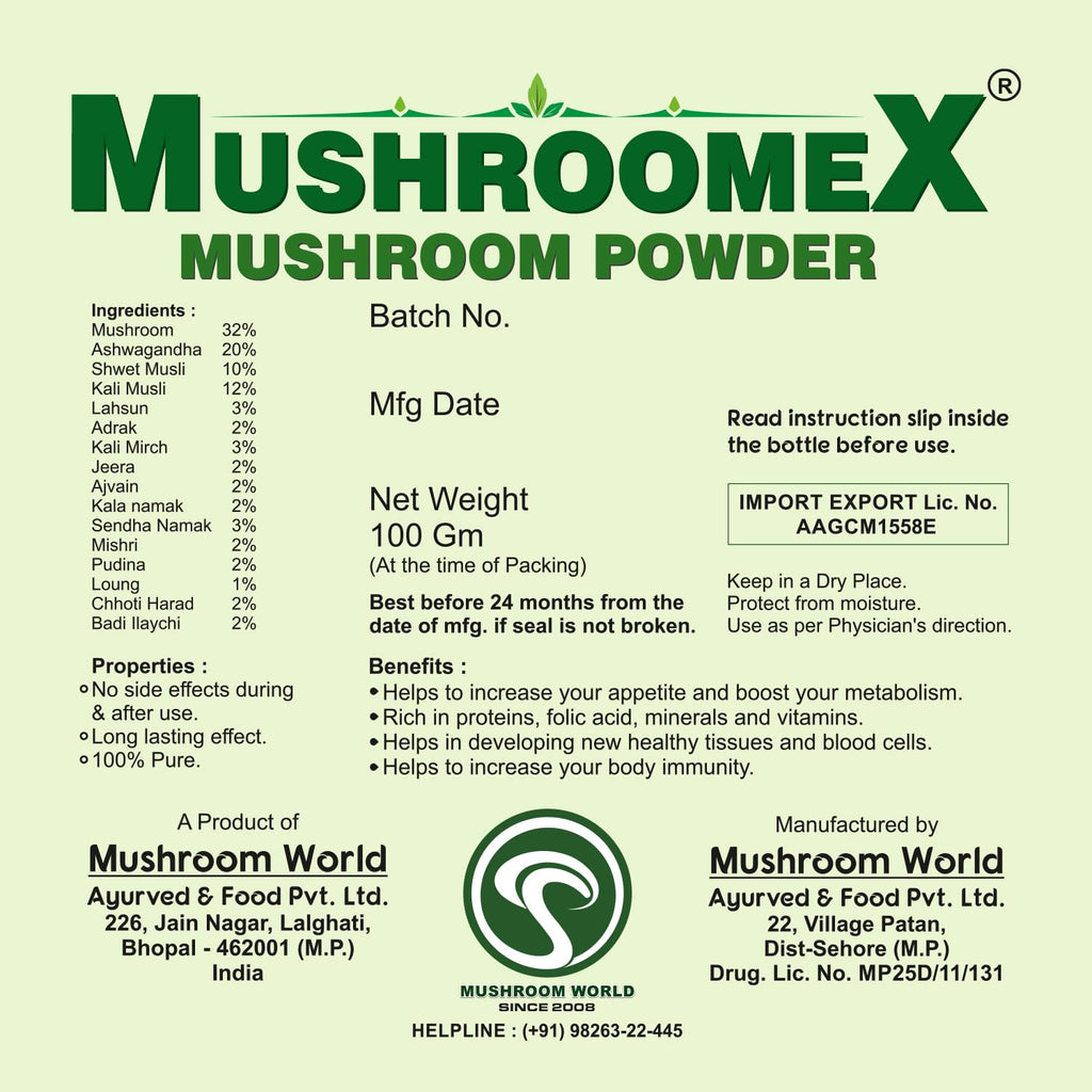 Mushroomex Ayurvedic Mushroom Powder Weight Gainer 100gm
