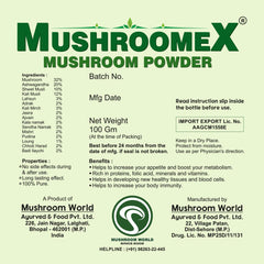 Mushroomex Ayurvedisches Pilzpulver zur Gewichtszunahme, 100 g
