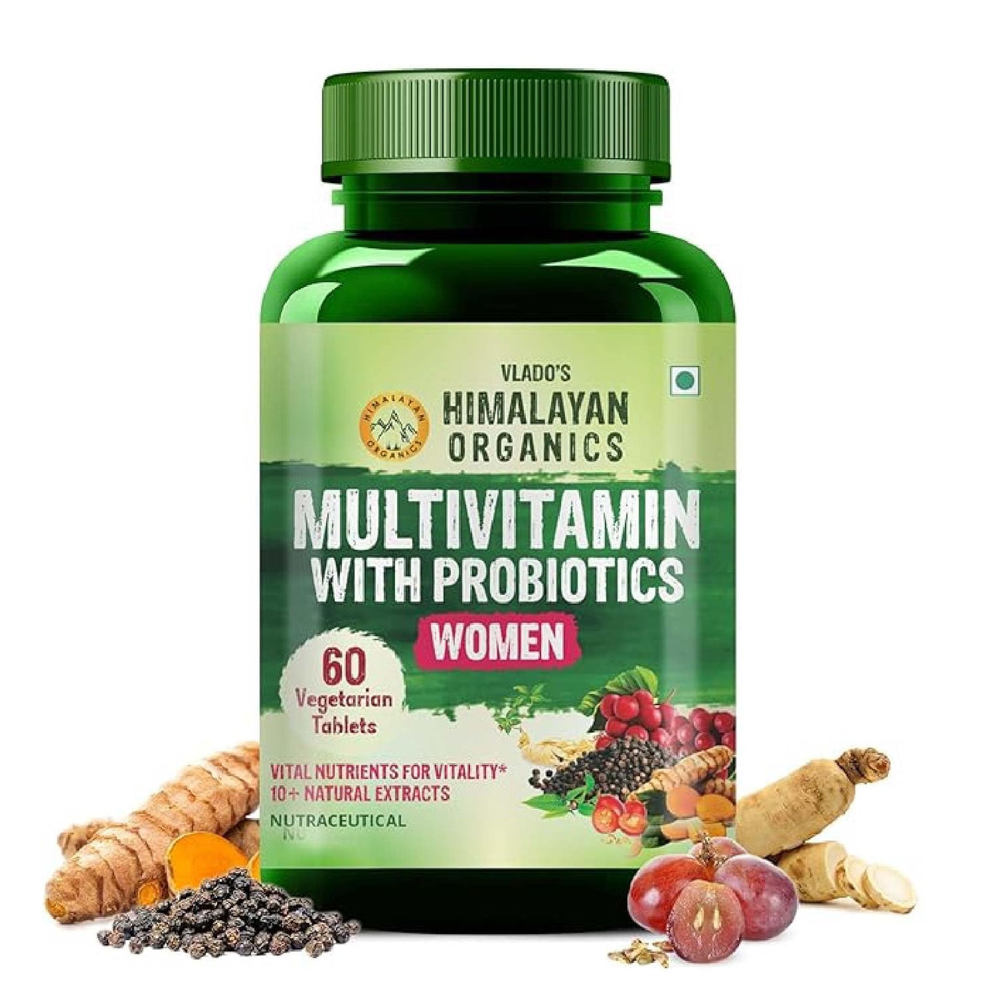 Himalayan Organics Multivitamin With Probiotics For Women 60 Vegetarian Tablets
