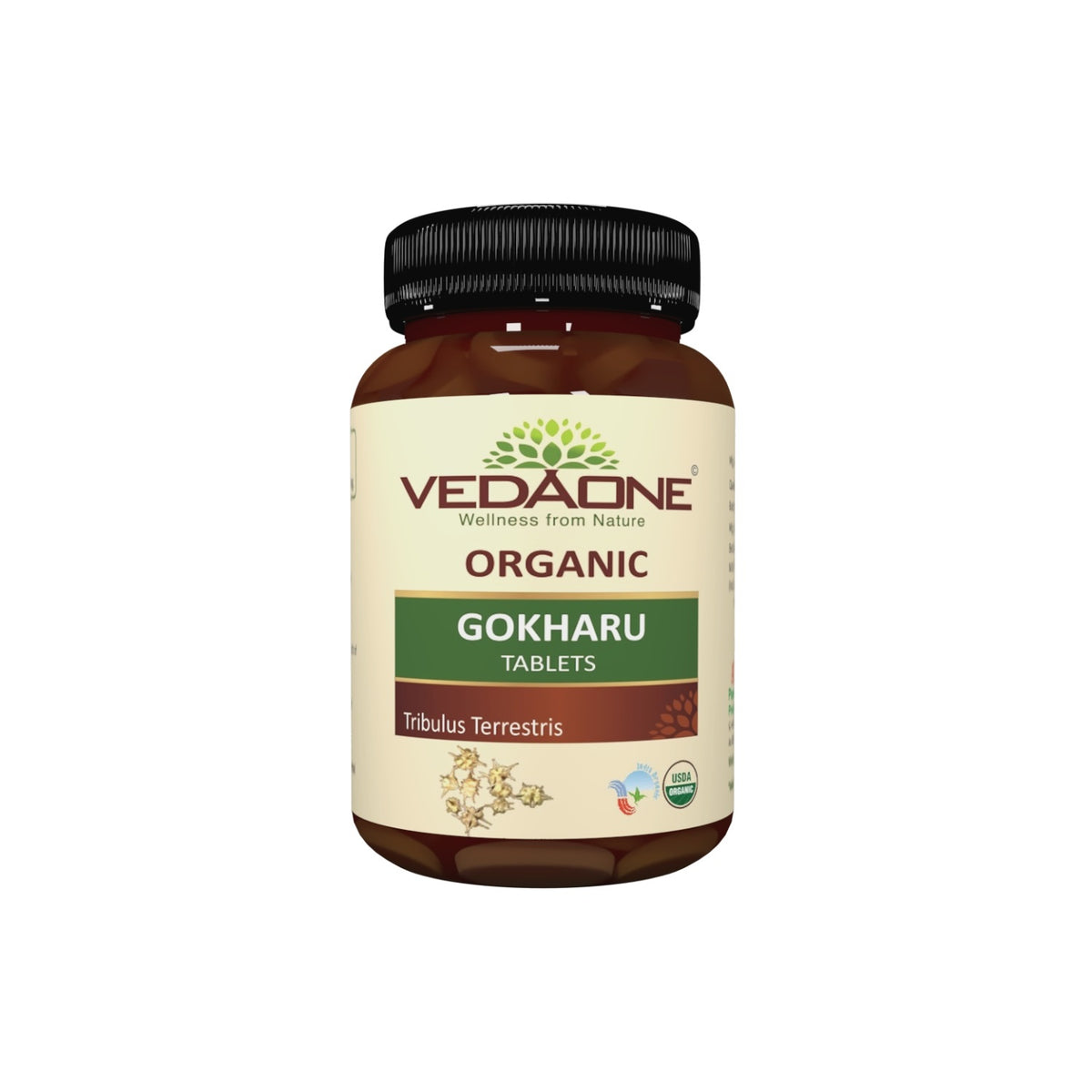 Vedaone Ayurvedic USDA Organic Gokharu For Rejuventation 60 Tablets