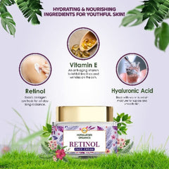 Himalayan Organics Retinol-Creme für Frauen gegen Fältchen, Linien und stumpfe Haut, mit Hyaluronsäure und Vitamin E, 50 ml
