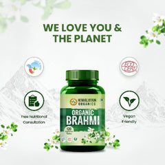 Таблетки Himalayan Organics Brahmi. Чистые травы для здоровья разума. Помогают улучшить бдительность (120 таблеток).