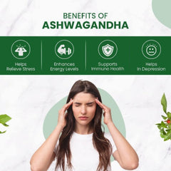 Himalayan Organics Ashwagandha 1000 mg/Portion zur Linderung von Angstzuständen und Stress sowie für mehr Ausdauer, vegetarische Kapseln
