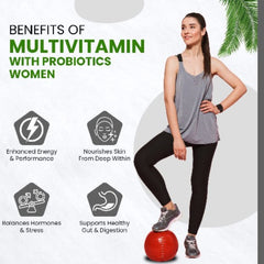 Himalayan Organics Multivitamin mit Probiotika für Frauen, 120 vegetarische Tabletten (60 + natürliche Extrakte, essentielle Vitamine und Mineralien, Vitamin D3, B12, Kalzium, Curcumin und Biotin)