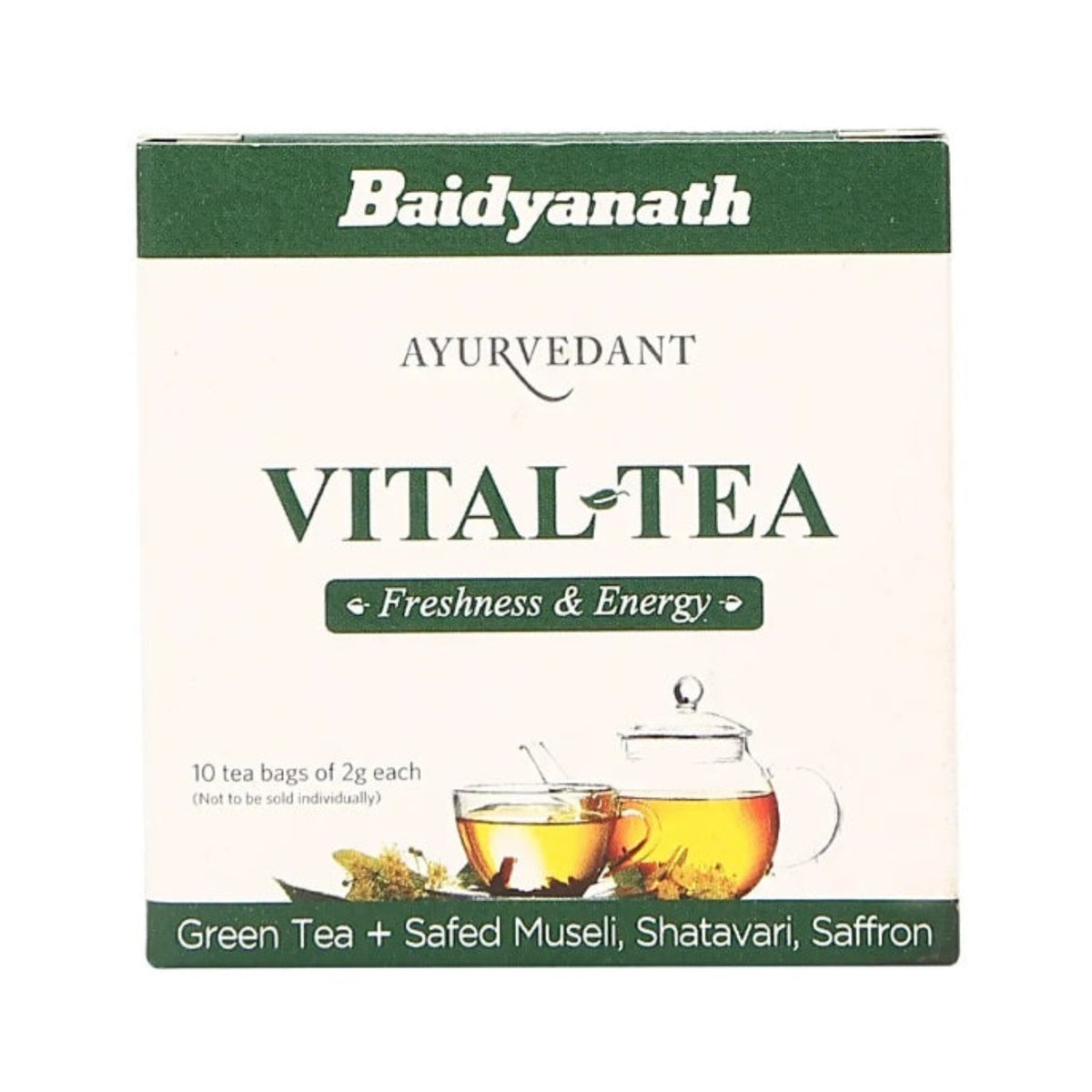 Baidyanath Ayurvedischer Jhansi Vital-Tee, 10 Teebeutel, 2 g