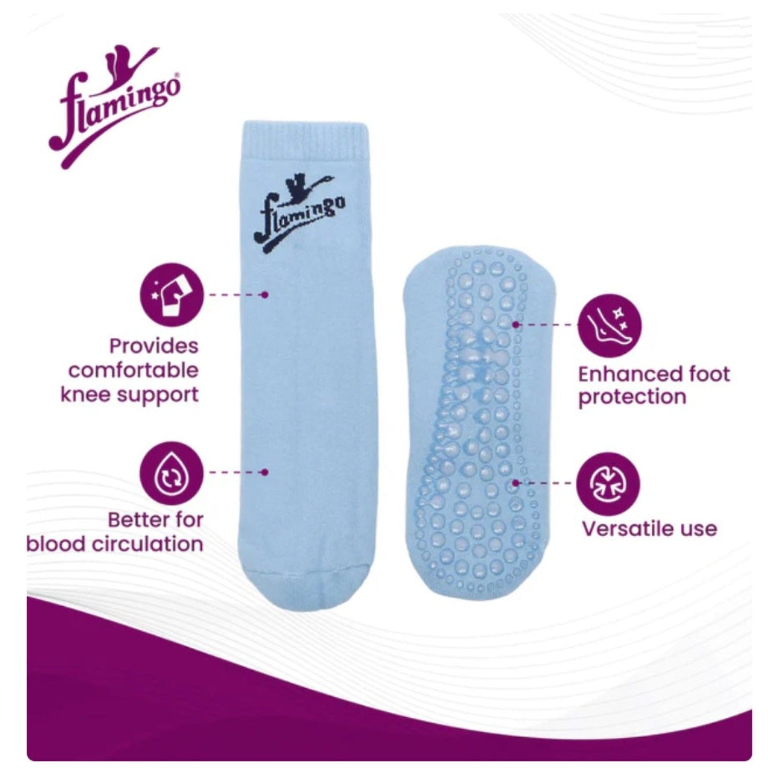 Flamingo Health Orthopaedic Diabetic Socks with Anti Skid Universal Code 2156
