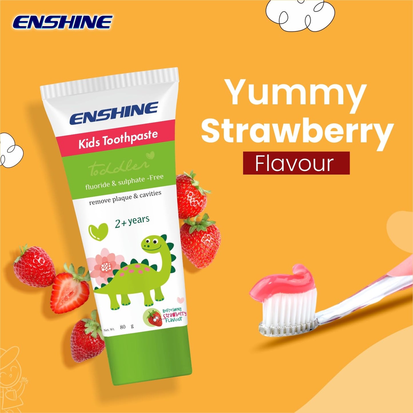 Leeford Enshine Kids Toothpaste [2+ Years] Strawberry Flavor