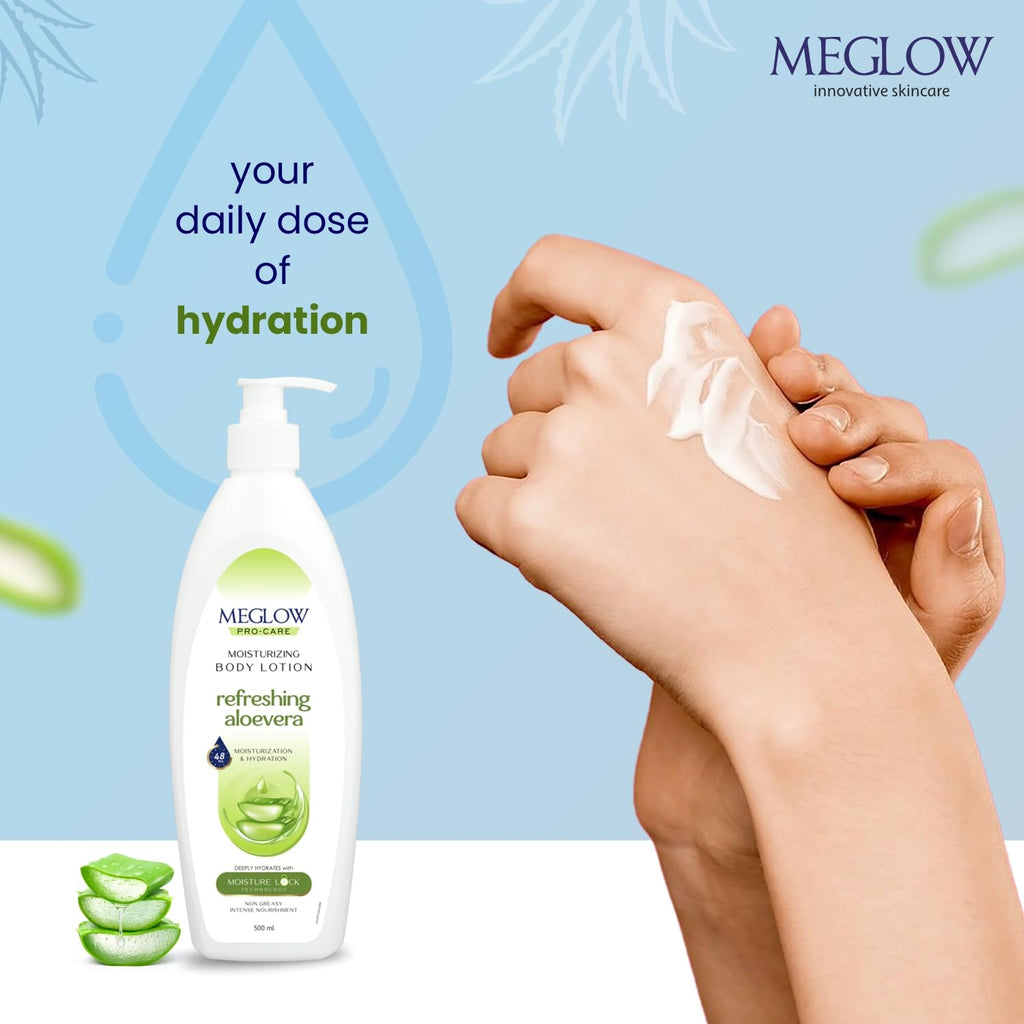 Leeford Meglow Pro Care Erfrischende Aloe Vera Feuchtigkeits-Körperlotion