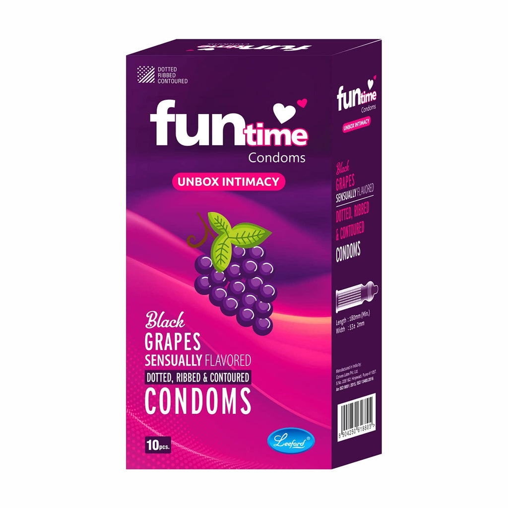 Leeford Funtime Black Grapes Flavored Condom 10 Piece