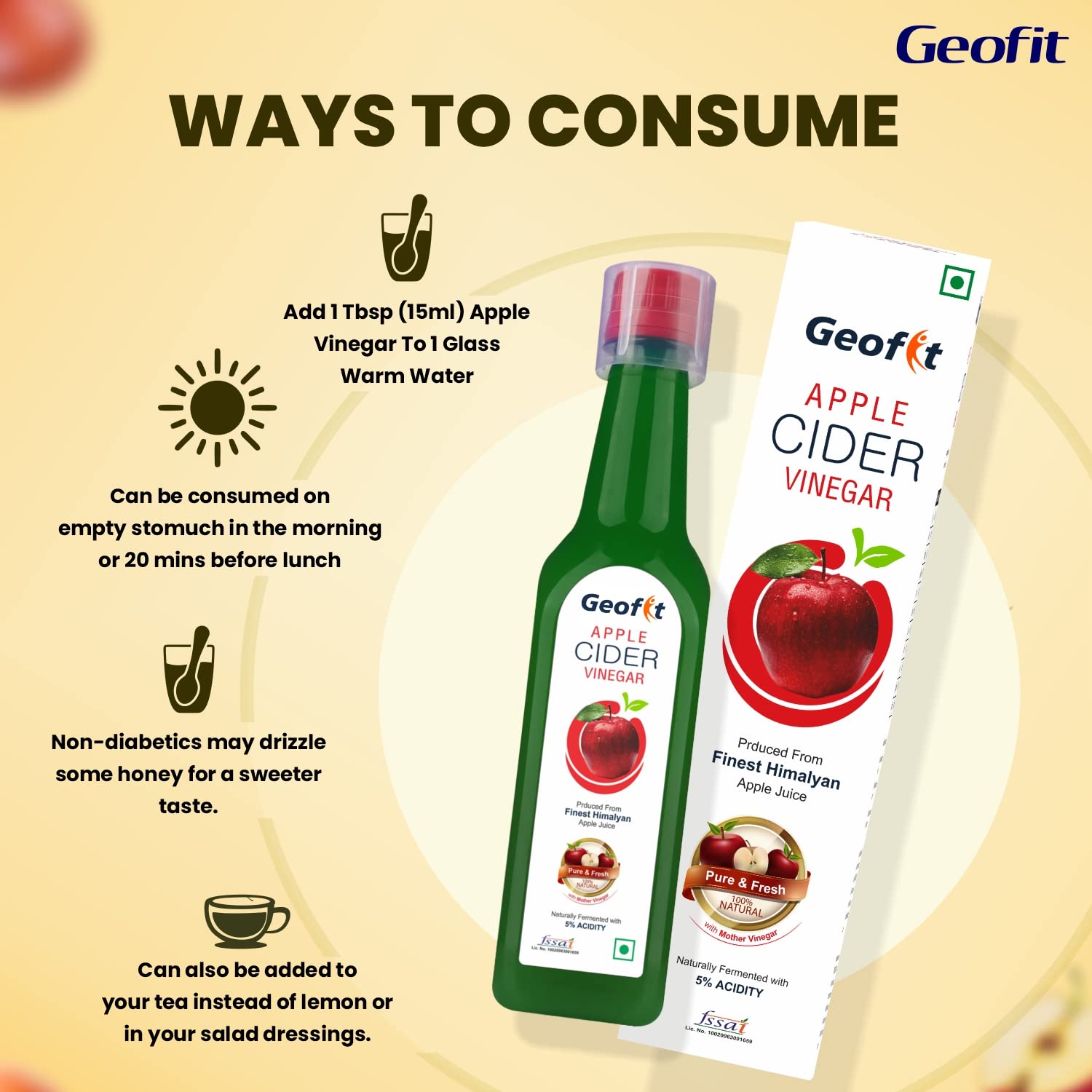 Leeford Geofit Organic Apple Cider Vinegar Juice 500ml