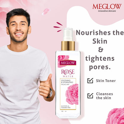 Leeford Meglow Rose Water Toner For Face 100ml