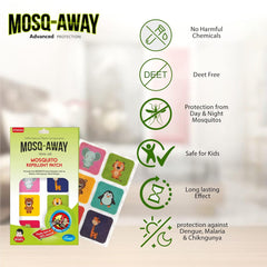 2 X Leeford Mosq Away Natural Mosquito Repellent Patches For Kids